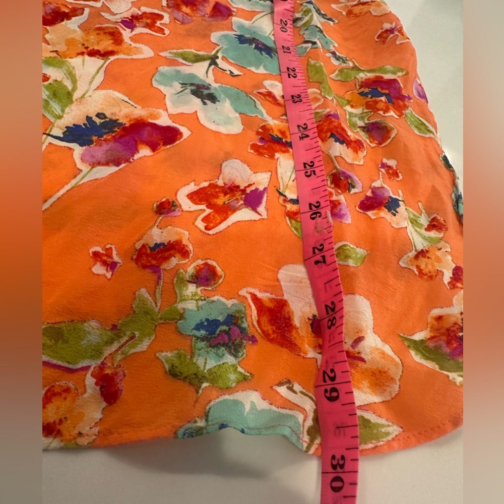 Anthropologie Maeve Orange Floral Short Sleeve Top - Picture 9 of 11